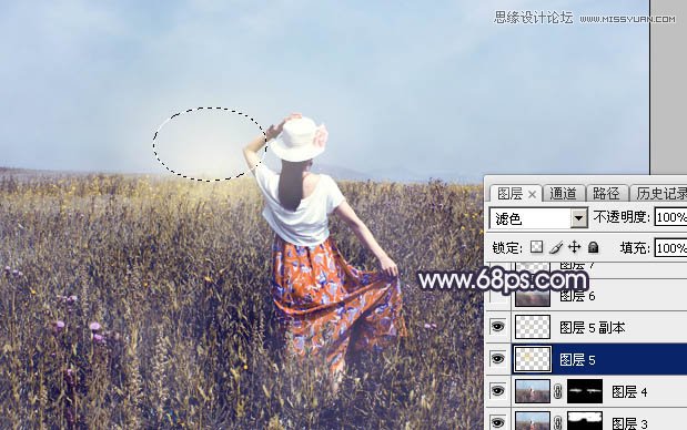 Photoshop给草原女孩添加韩系逆光效果,PS教程,图老师教程网