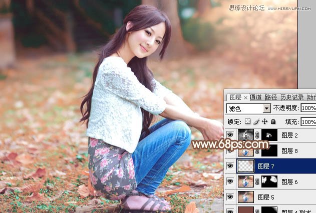 Photoshop调出外景女孩唯美的淡红色调,PS教程,图老师教程网