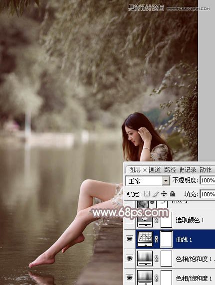 Photoshop调出河边美女惊艳的冷色效果,PS教程,图老师教程网