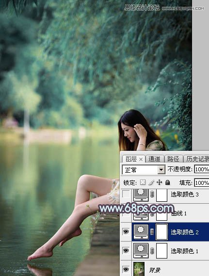 Photoshop调出河边美女照片梦幻紫色效果,PS教程,图老师教程网