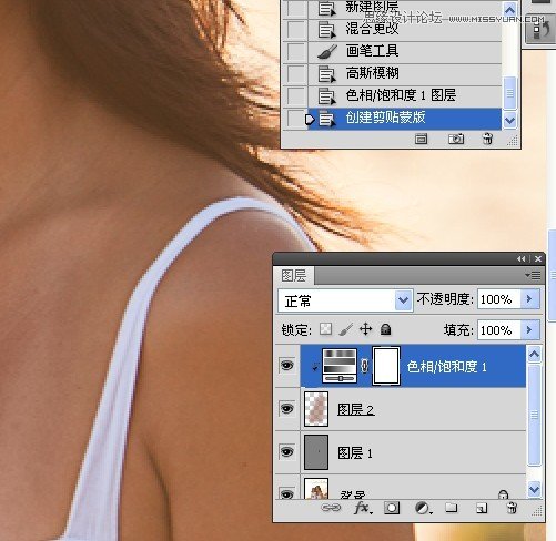 Photoshop清理朐部人物皮肤白光线,PS教程,图老师教程网