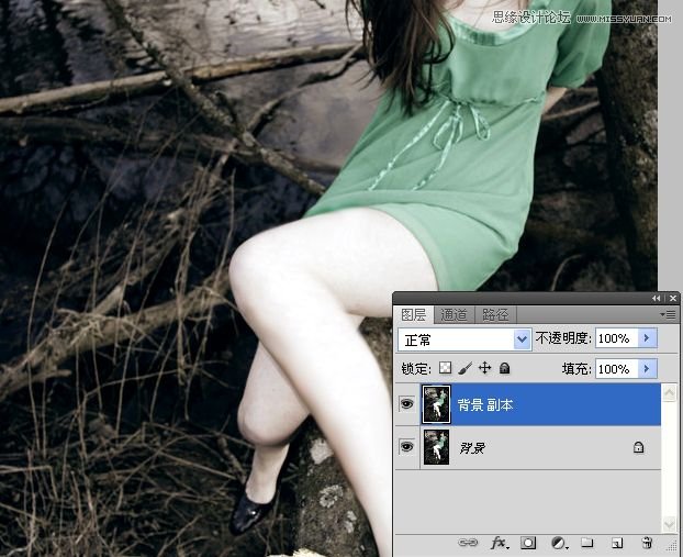 Photoshop人物腿部修饰之快速为美女瘦腿,PS教程,图老师教程网