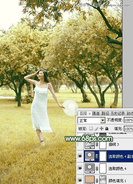 Photoshop调出夏季公园女孩怀旧效果,PS教程,图老师教程网