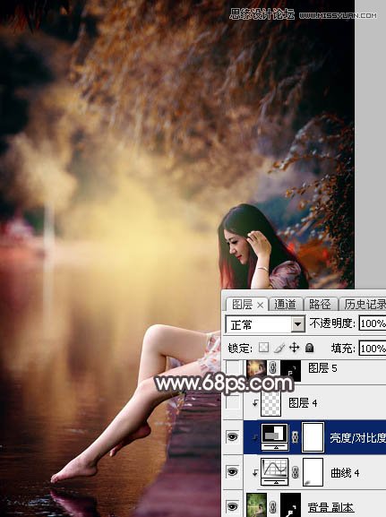 Photoshop调出河边女孩暗调红褐色效果,PS教程,图老师教程网