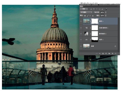 Photoshop调出建筑照片唯美青色调,PS教程,图老师教程网