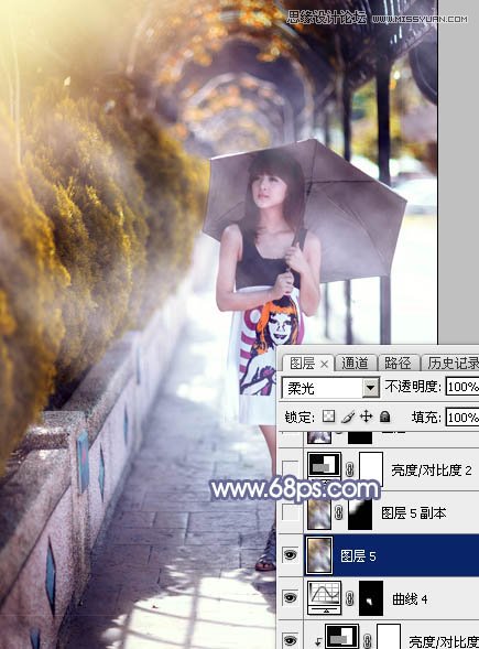 Photoshop给街边美女添加唯美的光效,PS教程,图老师教程网