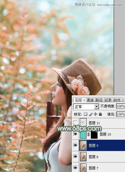 Photoshop调出公园女孩唯美紫色效果,PS教程,图老师教程网