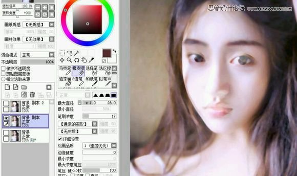 Photoshop结合SAI制作美女照片唯美仿手绘效果,PS教程,图老师教程网