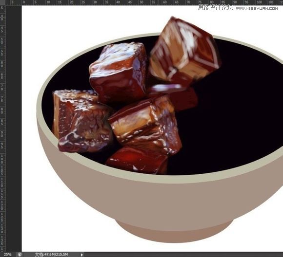 Photoshop鼠绘一碗逼真的红烧肉,PS教程,图老师教程网