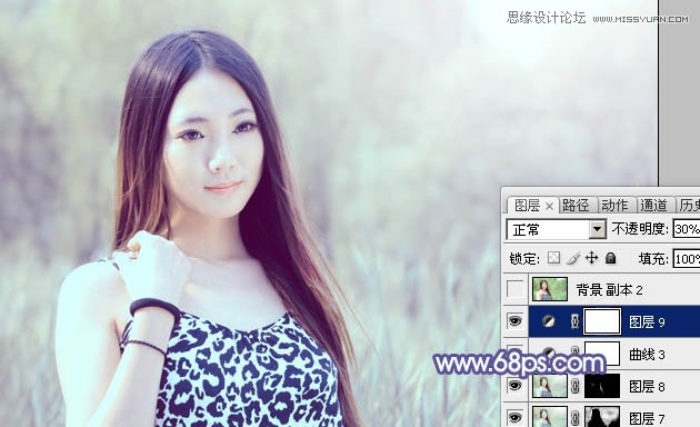 Photoshop给美女照片添加紫色梦幻效果,PS教程,图老师教程网