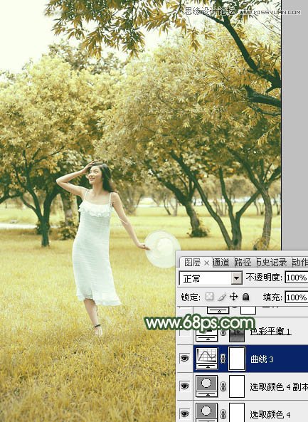 Photoshop调出夏季公园女孩怀旧效果,PS教程,图老师教程网