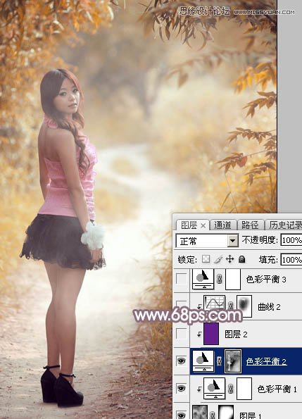 Photoshop调出外景人像照片梦幻紫色效果,PS教程,图老师教程网