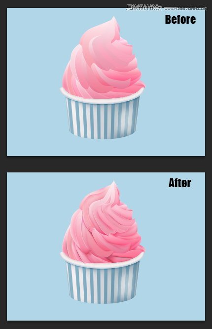 Photoshop绘制美味可口的冰淇淋图标教程,PS教程,图老师教程网