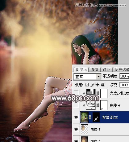 Photoshop调出河边女孩暗调红褐色效果,PS教程,图老师教程网