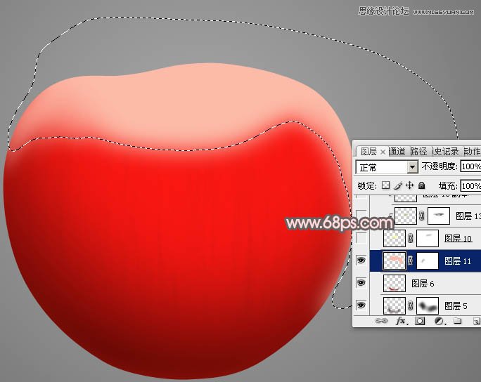 Photoshop绘制逼真的红苹果效果图,PS教程,图老师教程网