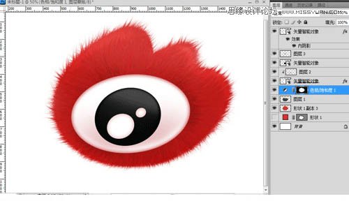 Photoshop绘制毛绒绒的新浪标志教程,PS教程,图老师教程网