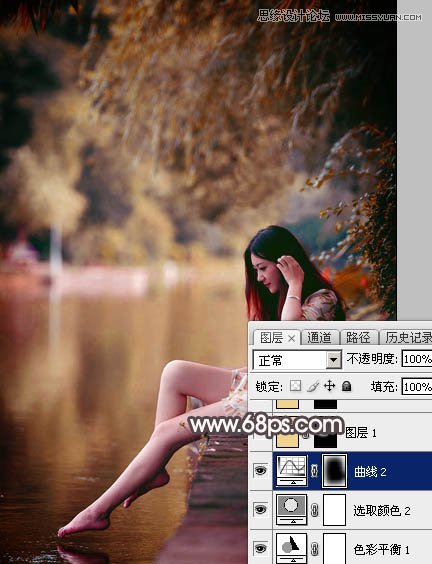 Photoshop调出河边女孩暗调红褐色效果,PS教程,图老师教程网