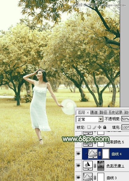 Photoshop调出夏季公园女孩怀旧效果,PS教程,图老师教程网