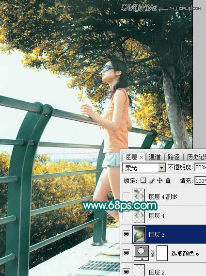 Photoshop调出外景美女照片阳光装饰效果,PS教程,图老师教程网