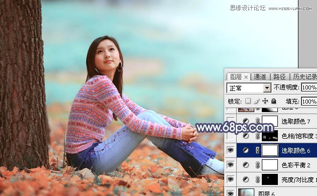 Photoshop调出树下女孩甜美的暖色调,PS教程,图老师教程网