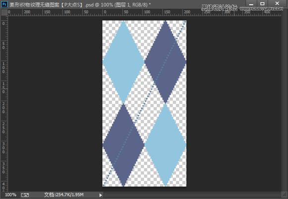 Photoshop制作菱形针织纹理无缝填充图案,PS教程,图老师教程网