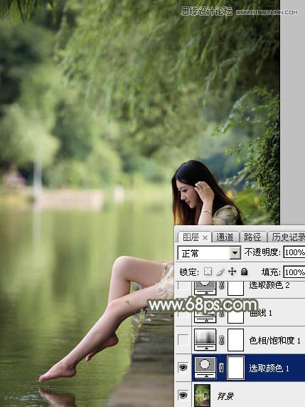 Photoshop调出河边女孩唯美冷色效果,PS教程,图老师教程网