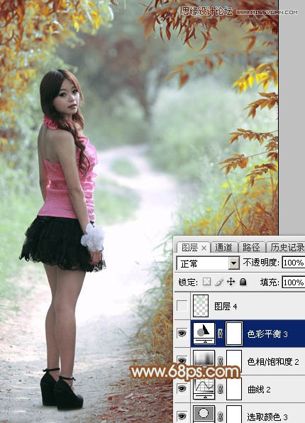 Photoshop调出小路女孩清新唯美效果,PS教程,图老师教程网