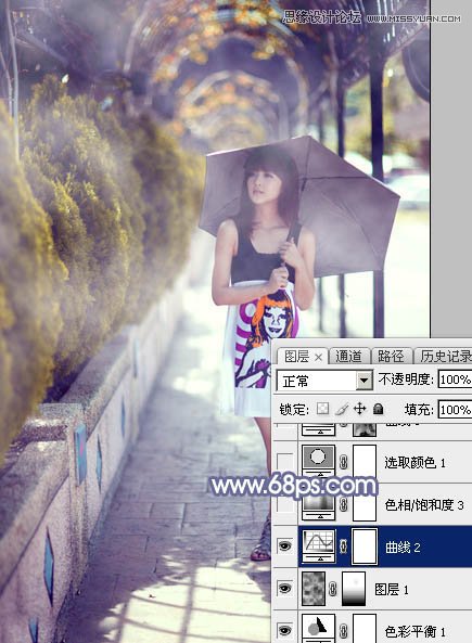 Photoshop给街边美女添加唯美的光效,PS教程,图老师教程网