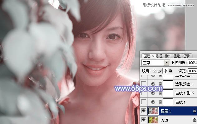 Photoshop使用通道法调出美女照片梦幻蓝色调,PS教程,图老师教程网