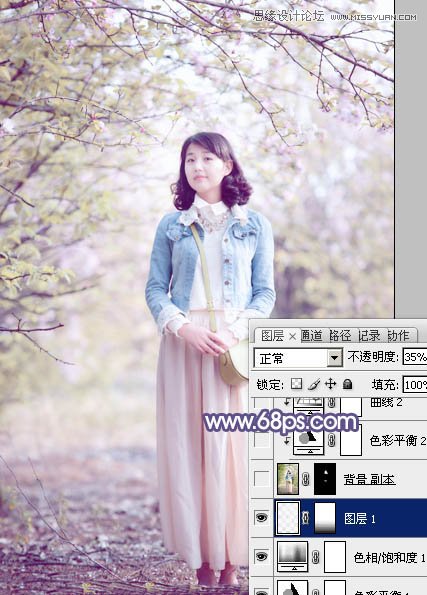 Photoshop调出春季女孩梦幻粉色效果,PS教程,图老师教程网