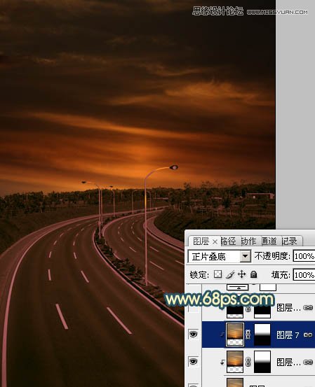 Photoshop给公路图片加上夜景效果图,PS教程,图老师教程网