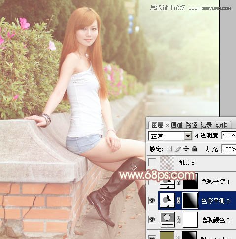 Photoshop调出外景女孩朦胧的日系效果,PS教程,图老师教程网