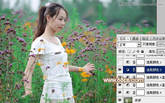 Photoshop调出鲜花里美女照片暖色效果,PS教程,图老师教程网