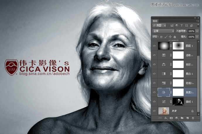Photoshop调出高质量的黑白人像效果图,PS教程,图老师教程网