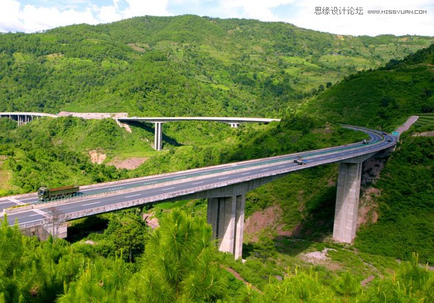 Photoshop合成坍塌的高速公路,PS教程,图老师教程网