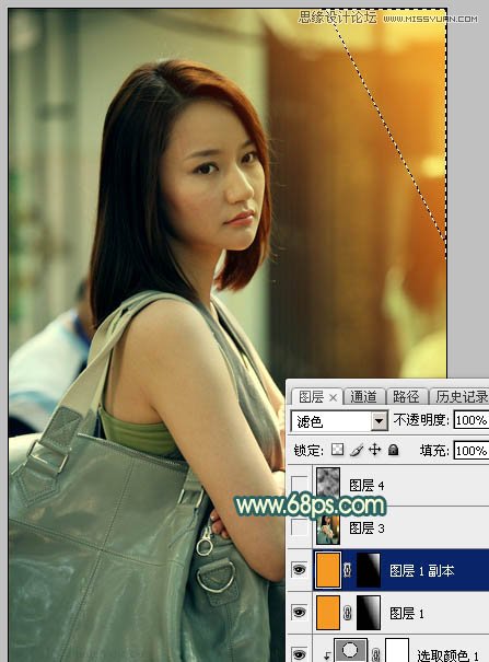 Photoshop给背包女孩添加怀旧漏光效果,PS教程,图老师教程网