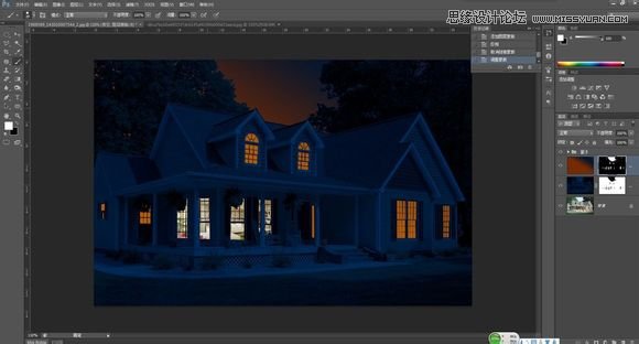 Photoshop详细的把白天照片调成夜景效果,PS教程,图老师教程网