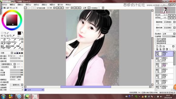 Photoshop结合SAI把可爱女生转手绘处理,PS教程,图老师教程网