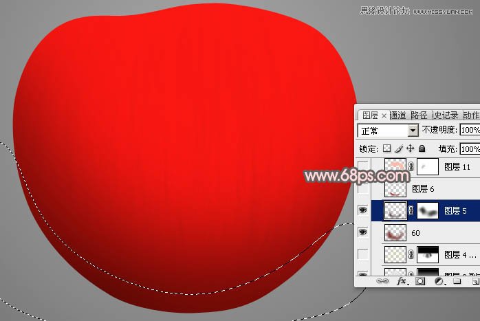 Photoshop绘制逼真的红苹果效果图,PS教程,图老师教程网
