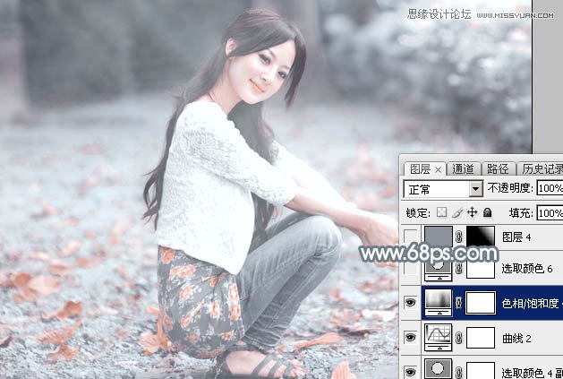 Photoshop调出外景美女唯美的冷色效果,PS教程,图老师教程网