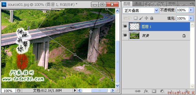 Photoshop合成坍塌的高速公路,PS教程,图老师教程网