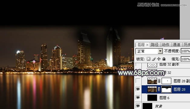 Photoshop合成绚丽城市背景的夜景婚片,PS教程,图老师教程网