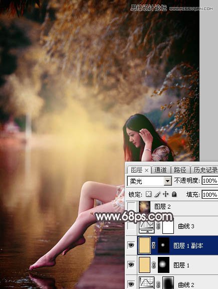 Photoshop调出河边女孩暗调红褐色效果,PS教程,图老师教程网