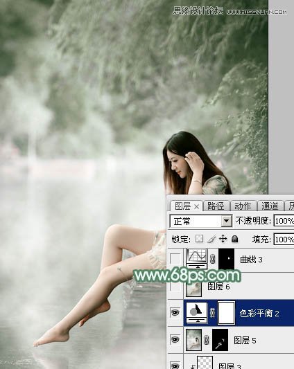 Photoshop调出河边美女唯美青色效果,PS教程,图老师教程网