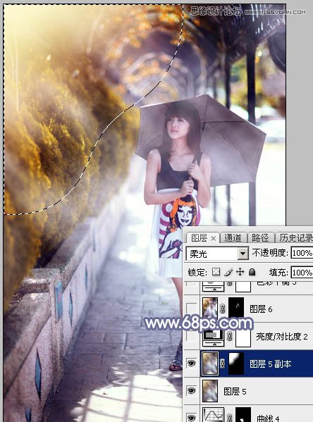 Photoshop给街边美女添加唯美的光效,PS教程,图老师教程网