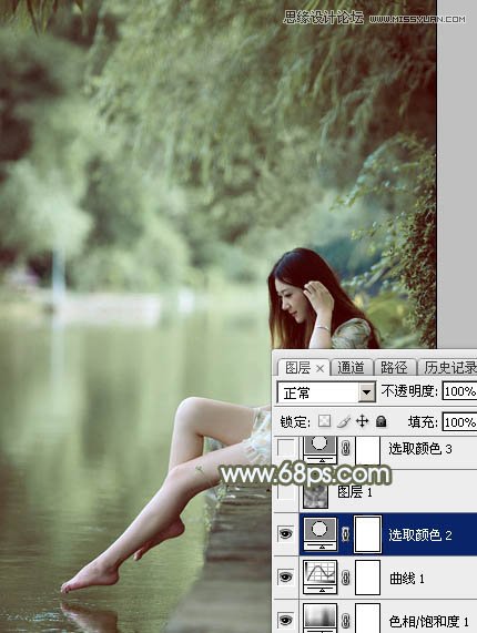 Photoshop调出河边女孩唯美冷色效果,PS教程,图老师教程网