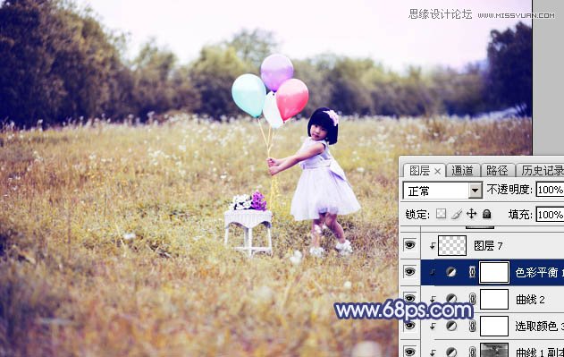 Photoshop调出儿童照片梦幻紫色效果,PS教程,图老师教程网