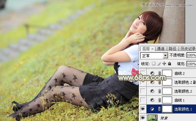 Photoshop调出树下女孩淡淡的柔美色调,PS教程,图老师教程网