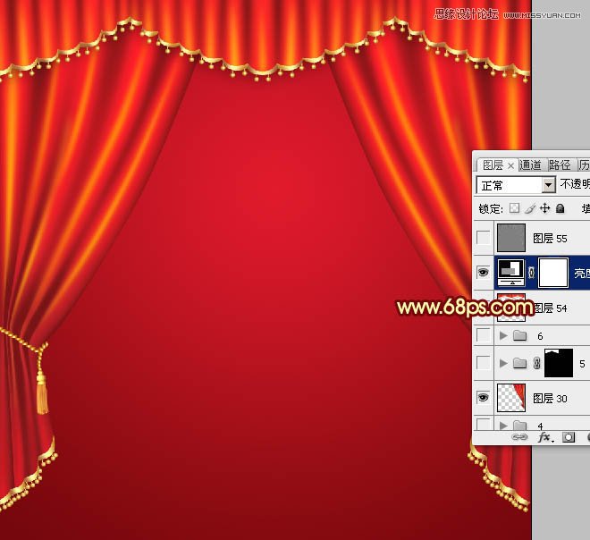Photoshop绘制红色喜庆的帷幕效果,PS教程,图老师教程网
