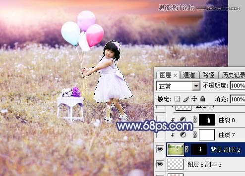 Photoshop调出儿童照片梦幻紫色效果,PS教程,图老师教程网